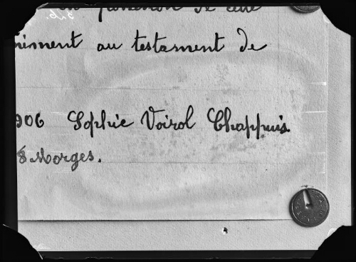 Affaire Voirol - Chappuis testament Forney
