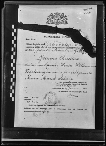 Passeport de la nommée Vogelsang Joanna-Christina, née le 15 novembre 1895 (1 a.o, pages 2 et 7) (3 reproductions)