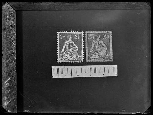 Faux timbre de 25 ct. dessiné (Genève)