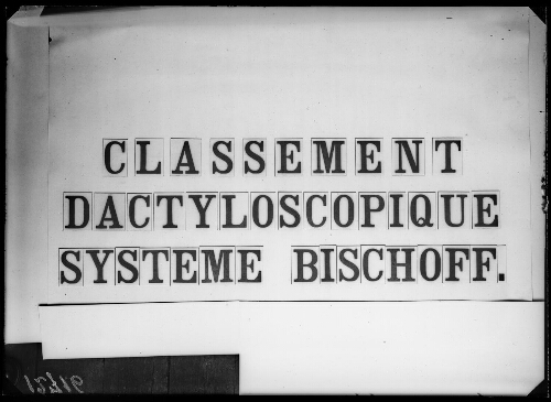 Classement dactyloscopique système Bischoff